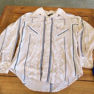 Vintage 70’s Pearl Snap Western Work Shirt Rare